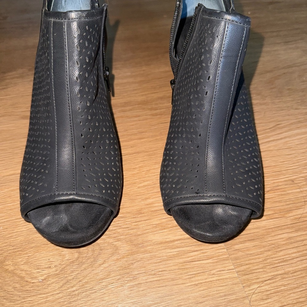 Elegant Black Peep-Toe Ankle Boots